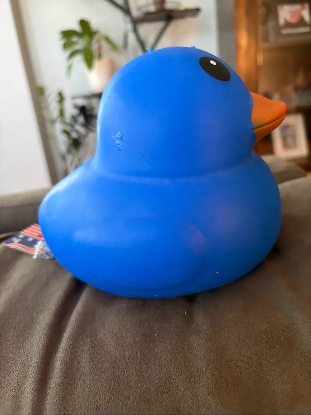 Squeeezy Blue Rubber Duck with Orange Beak - Picture 2 of 4